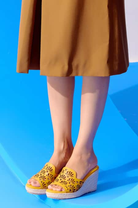 Yellow 2025 espadrille wedges