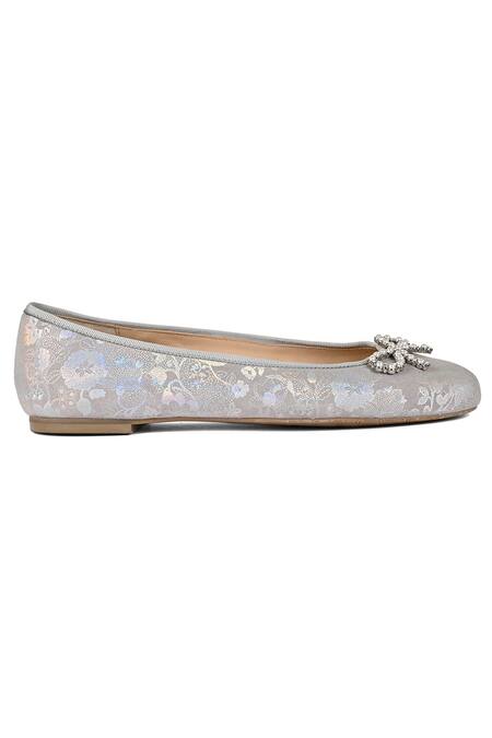 Vanilla Moon_Silver Riley Printed Ballerina Flats_Online_at_Aza_Fashions