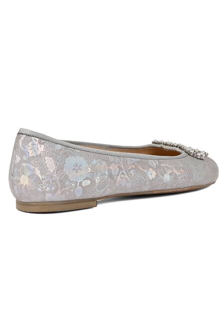 Buy_Vanilla Moon_Silver Riley Printed Ballerina Flats_Online_at_Aza_Fashions