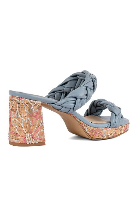 Shop_Vanilla Moon_Blue Embroidery Sasha Braided Strap Platform Sandals_Online_at_Aza_Fashions