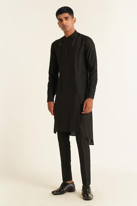 Dhruv Vaish Side Slit Asymmetric Kurta Set 