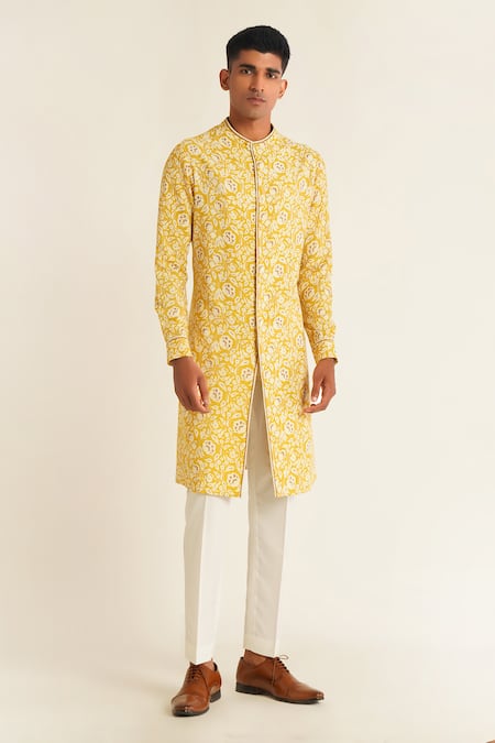 Dhruv Vaish Floral Jaal Print Kurta Set 