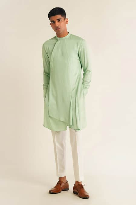 Dhruv Vaish Asymmetric Panelled Kurta Set 