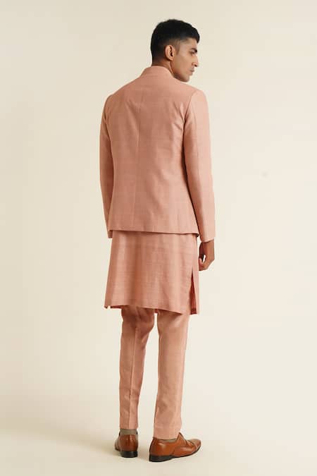 Dhruv Vaish Embroidered Open Bandhgala Set 