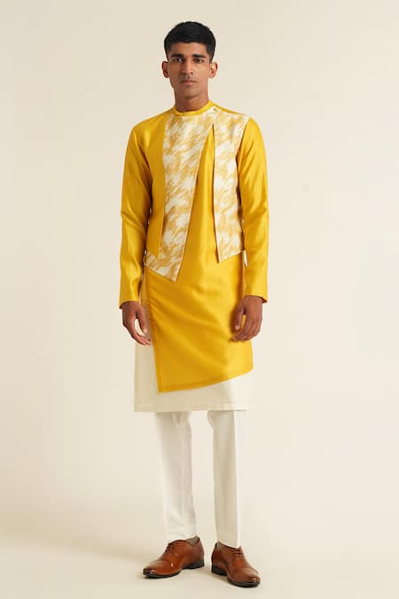 Dhruv Vaish Printed Panelled Kurta Set 