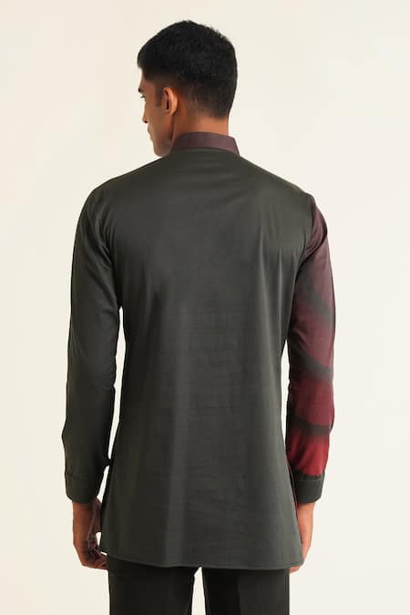 Dhruv Vaish Curved Line Print Kurta 