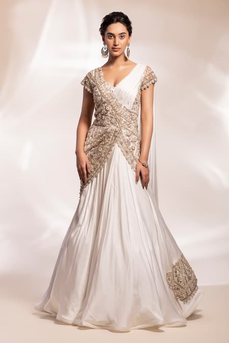 New Designer White Saree for Wedding | Saree new Design for party