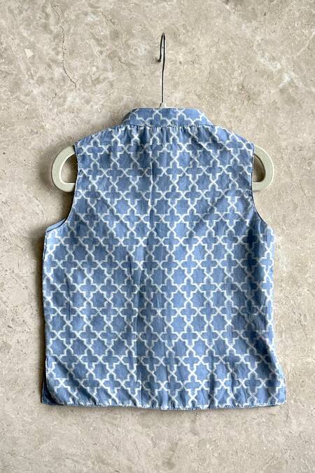 Shop Khela Pink Cotton Hand Embroidered Abstract Pattern Nehru Jacket Set at Aza Fashions Shop_Khela_Pink Cotton Hand Embroidered Abstract Pattern Nehru Jacket Set_at_Aza_Fashions