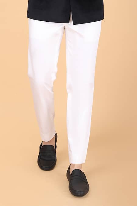 Shop Manish Nagdeo Black Velvet, Viscose, Silk Solid Bandhgala And Trouser Set Online at Aza Fashions Shop_Manish Nagdeo_Black Velvet, Viscose, Silk Solid Bandhgala And Trouser Set _Online_at_Aza_Fashions