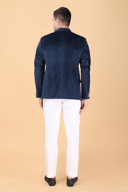 Manish Nagdeo Plain Velvet Bandhgala Set