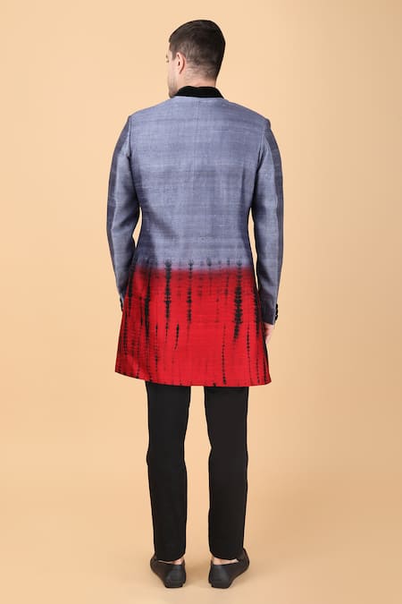 Shop Manish Nagdeo Green Silk, Viscose Embroidery Tie-dye Pattern Bandhgala And Pant Set at Aza Fashions Shop_Manish Nagdeo_Green Silk, Viscose Embroidery Tie-dye Pattern Bandhgala And Pant Set _at_Aza_Fashions