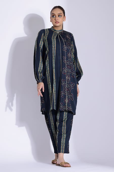 Studio Surbhi Cotton Silk Abstract Print Kurta With Pant 