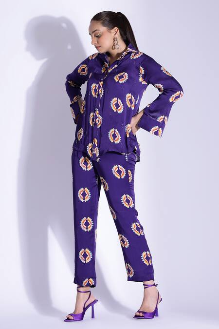 Buy Studio Surbhi Blue Georgette, Satin Embroidery, Cut Geometric Digital Print Shirt And Pant Set Online at Aza Fashions Buy_Studio Surbhi_Blue Georgette, Satin Embroidery, Cut Geometric Digital Print Shirt And Pant Set _Online_at_Aza_Fashions