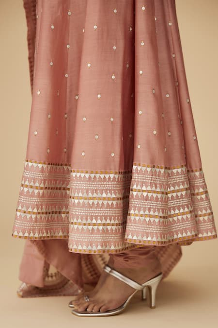 Buy Priyal Prakash Pink Chanderi, Cotton, Viscose Sequins, Embroidery, Zari Keyhole Anarkali Set Online at Aza Fashions Buy_Priyal Prakash_Pink Chanderi, Cotton, Viscose Sequins, Embroidery, Zari Keyhole Anarkali Set _Online_at_Aza_Fashions