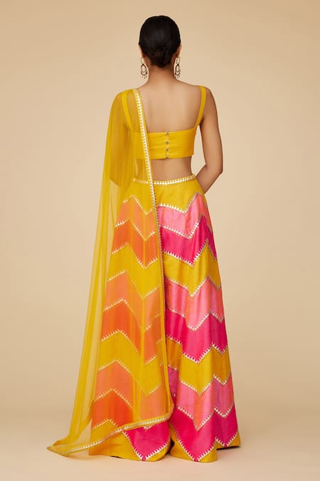 Shop Priyal Prakash Yellow Silk, Net Sequins Sweetheart Herringbone Embellished Palazzo Blouse Set at Aza Fashions Shop_Priyal Prakash_Yellow Silk, Net Sequins Sweetheart Herringbone Embellished Palazzo Blouse Set _at_Aza_Fashions