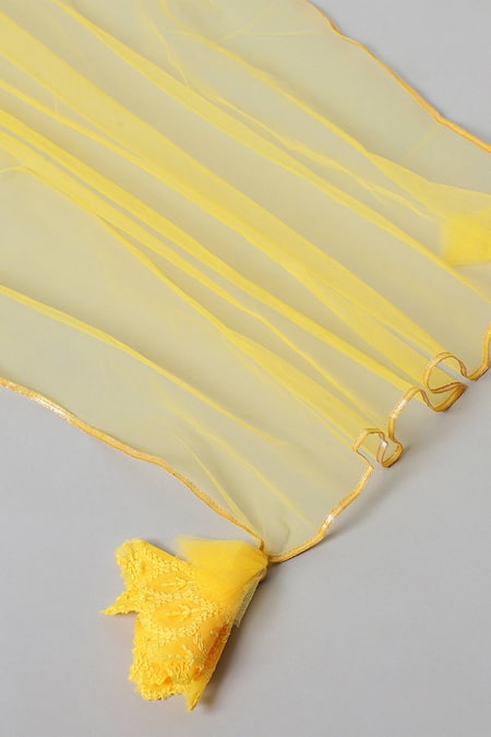 Byb Premium_Yellow Georgette Sequins, Embroidery Kurta Sharara Set _Online_at_Aza_Fashions