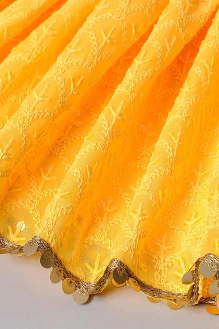 Shop_Byb Premium_Yellow Georgette Sequins, Embroidery Kurta Sharara Set 