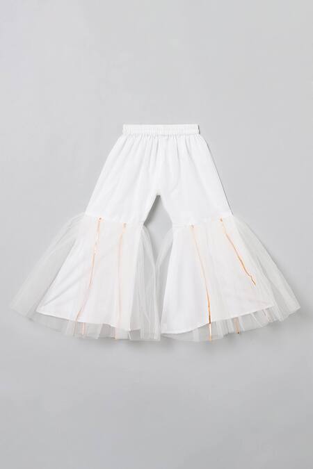 Shop_Byb Premium_Yellow Silk, Chiffon Gota Patti Border Embroidered Kurta Sharara Set _Online_at_Aza_Fashions