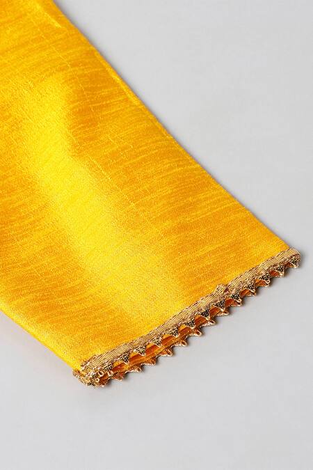 Buy_Byb Premium_Yellow Silk, Chiffon Gota Patti Border Embroidered Kurta Sharara Set 