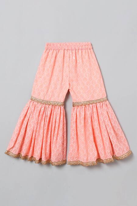 Buy_Byb Premium_Pink Georgette Sequins, Embroidery Thread Kurta Sharara Set_Online_at_Aza_Fashions