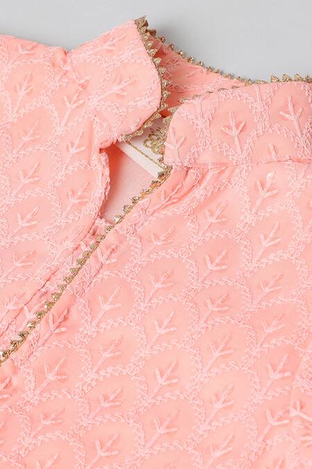 Shop_Byb Premium_Pink Georgette Sequins, Embroidery Thread Kurta Sharara Set_Online_at_Aza_Fashions
