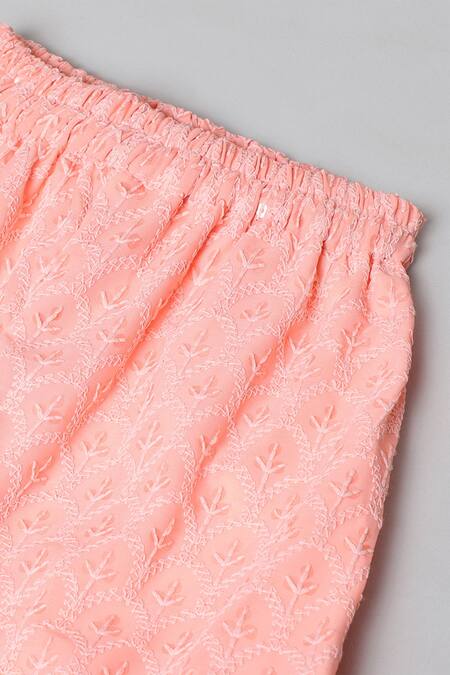 Shop_Byb Premium_Pink Georgette Sequins, Embroidery Thread Kurta Sharara Set