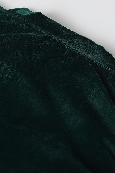 Buy Byb Premium Green Velvet Embroidery Hem Lehenga Set Buy_Byb Premium_Green Velvet Embroidery Hem Lehenga Set