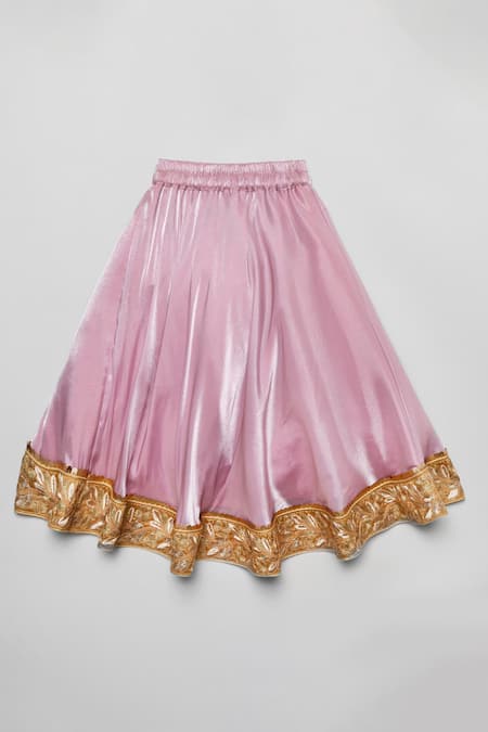 Buy_Byb Premium_Pink Silk Sequins, Embroidery Blouse Lehenga Set _Online_at_Aza_Fashions