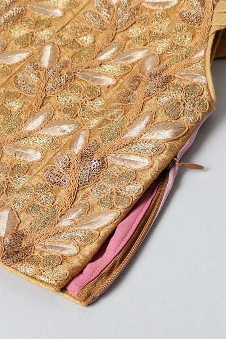 Byb Premium_Pink Silk Sequins, Embroidery Blouse Lehenga Set _at_Aza_Fashions