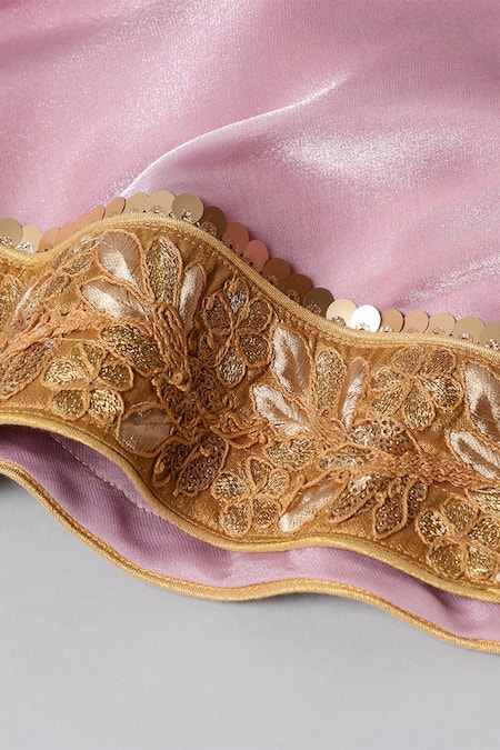 Shop_Byb Premium_Pink Silk Sequins, Embroidery Blouse Lehenga Set 