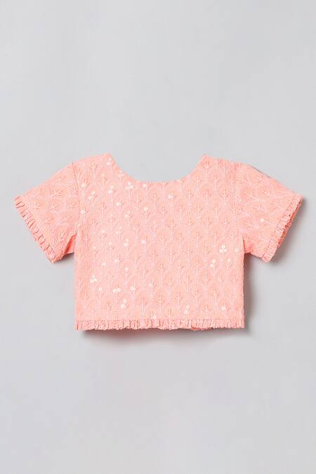 Buy Byb Premium Pink Georgette Sequins, Embroidery Blouse Lehenga Set Online at Aza Fashions Buy_Byb Premium_Pink Georgette Sequins, Embroidery Blouse Lehenga Set_Online_at_Aza_Fashions