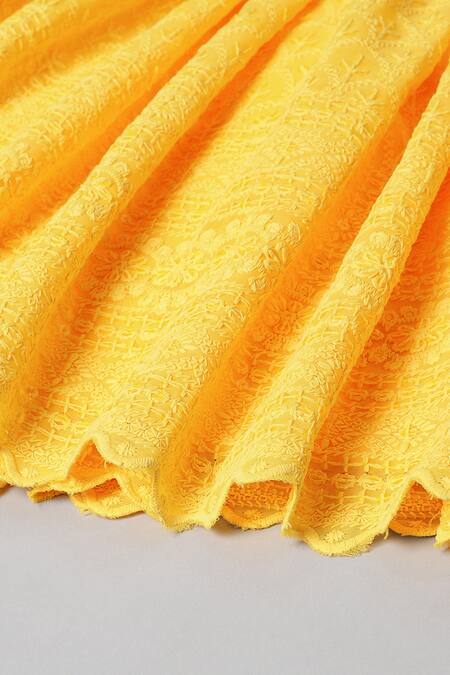 Shop_Byb Premium_Yellow Georgette Embroidered Sequins Lehenga Set