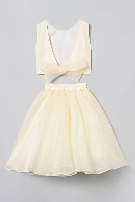 Shop_Byb Premium_White Organza Sequins Embroidered Top And Skirt Set _at_Aza_Fashions