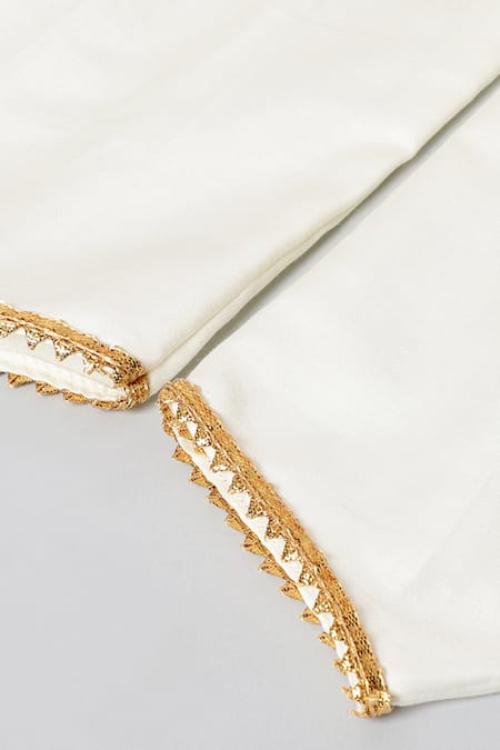 Shop_Byb Premium_Yellow Kota Doria, Cotton Patti, Leheriya Print Top And Dhoti Pant Set 