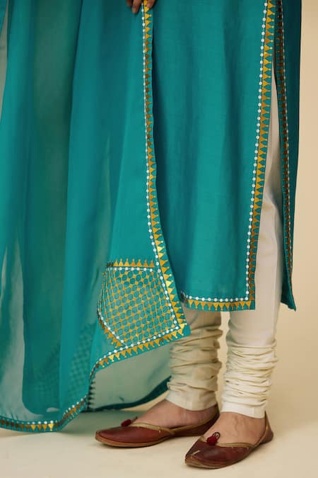 Buy Priyal Prakash Blue Chanderi, Cotton, Viscose Embroidery, Sequins Round Tikki Jaal Kurta Set Online at Aza Fashions Buy_Priyal Prakash_Blue Chanderi, Cotton, Viscose Embroidery, Sequins Round Tikki Jaal Kurta Set _Online_at_Aza_Fashions