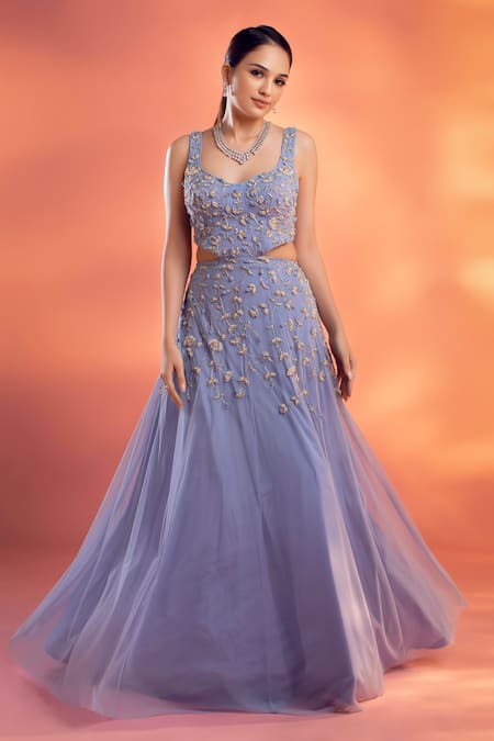 Buy Standard Quality India Wholesale Wedding, Party Wear, Beautiful Neck  And Waist Designer Gown With Stone Beads Work. $510 Direct from Factory at  Kalika Fasionista | Globalsources.com