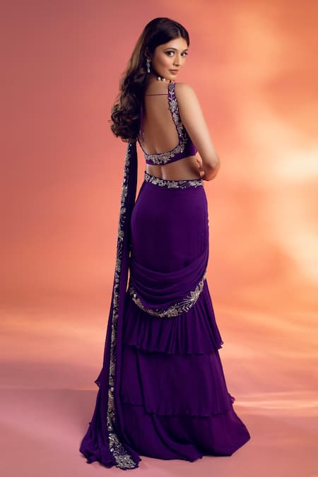 Kiyohra Terra Pre-Draped Lehenga Saree With Blouse 