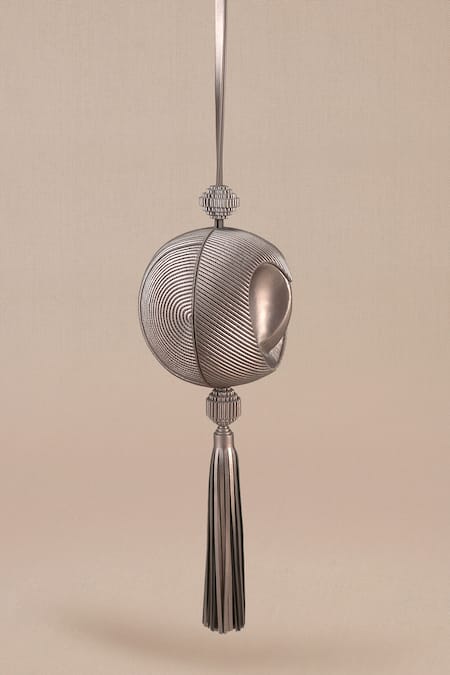 Ampm_Silver Sukoon Sling Bag _at_Aza_Fashions