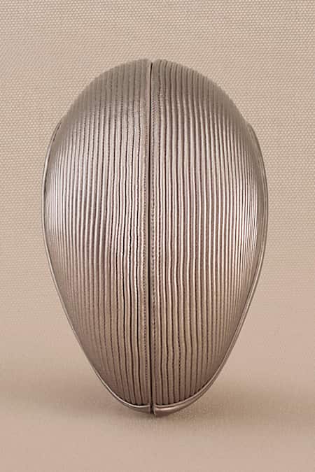 Shop_Ampm_Silver Nazma Metallic Clutch _Online_at_Aza_Fashions