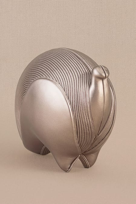 Buy_Ampm_Silver Nazma Metallic Clutch 