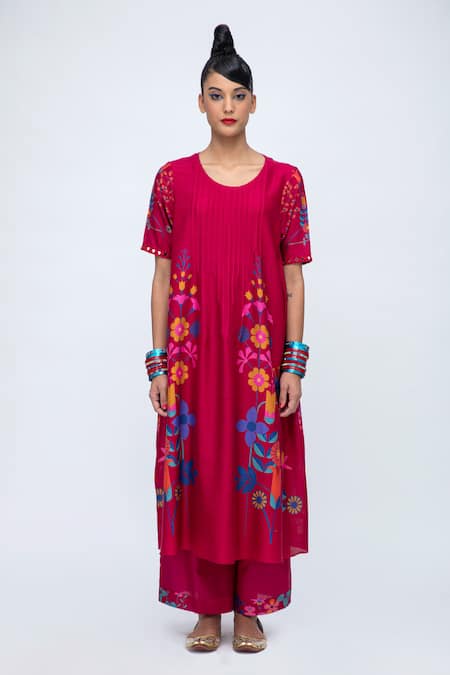 Lila Creta Floral Print Kurta & Pant Set 