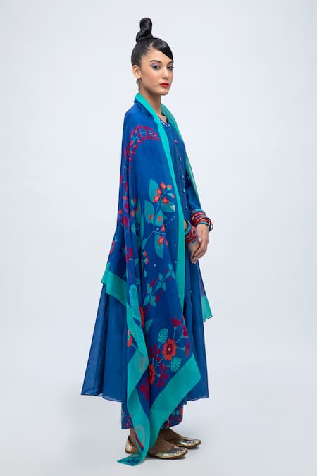 Buy Lila Blue Cotton Satin, Cotton, Silk, Organza Neelam Embroidered Anarkali Pant Set Online at Aza Fashions Buy_Lila_Blue Cotton Satin, Cotton, Silk, Organza Neelam Embroidered Anarkali Pant Set_Online_at_Aza_Fashions