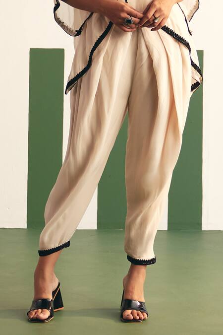 Buy Reeti Arneja - Theklub Ivory Organza Sequins Round Neck Mavis Embroidered Yoke Kaftan With Dhoti Pant Online at Aza Fashions Buy_Reeti Arneja - Theklub_Ivory Organza Sequins Round Neck Mavis Embroidered Yoke Kaftan With Dhoti Pant _Online_at_Aza_Fashions