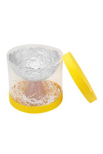 Buy House Of Neeba Silver Metal And Resin Carving Rosette Bowl Gift Box at Aza Fashions Buy_House Of Neeba_Silver Metal And Resin Carving Rosette Bowl Gift Box_at_Aza_Fashions