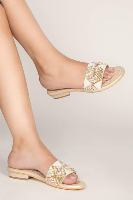 Shop Now Women Gold Toned Wedge Mules – Inc5 Shoes
