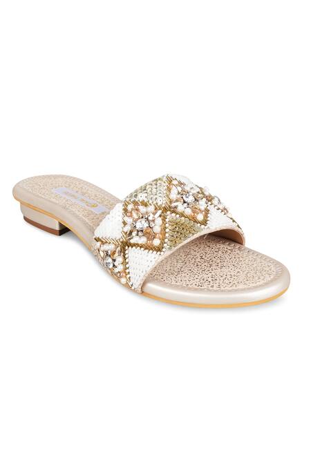 Buy_Kaltheos_Gold Embellished Cynthia Bead Block Heels