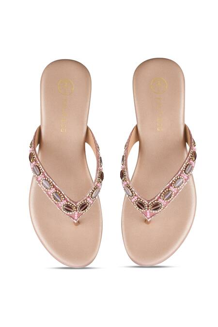 Kaltheos_Gold Embellished Elena Strap Wedges_Online_at_Aza_Fashions