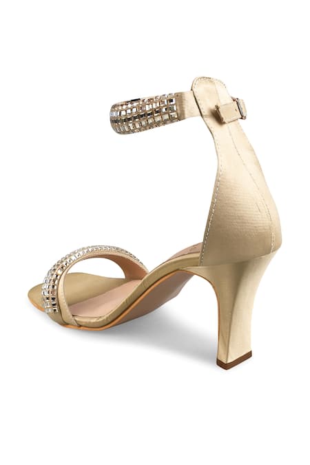 Shop_Kaltheos_Gold Embellished Fiona Swarovski Strap Heels