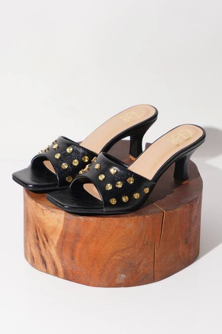 Kaltheos_Black Embellished Nina Bead Heels_Online_at_Aza_Fashions