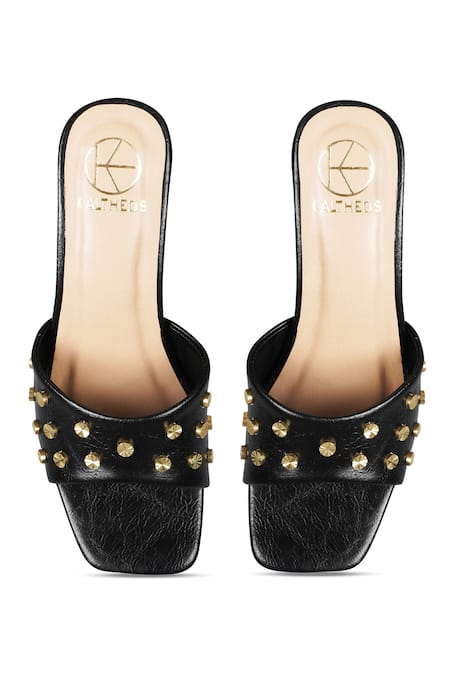 Buy_Kaltheos_Black Embellished Nina Bead Heels_Online_at_Aza_Fashions